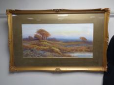 A 20th century watercolour, Wareham Common, in gilt frame and mount.