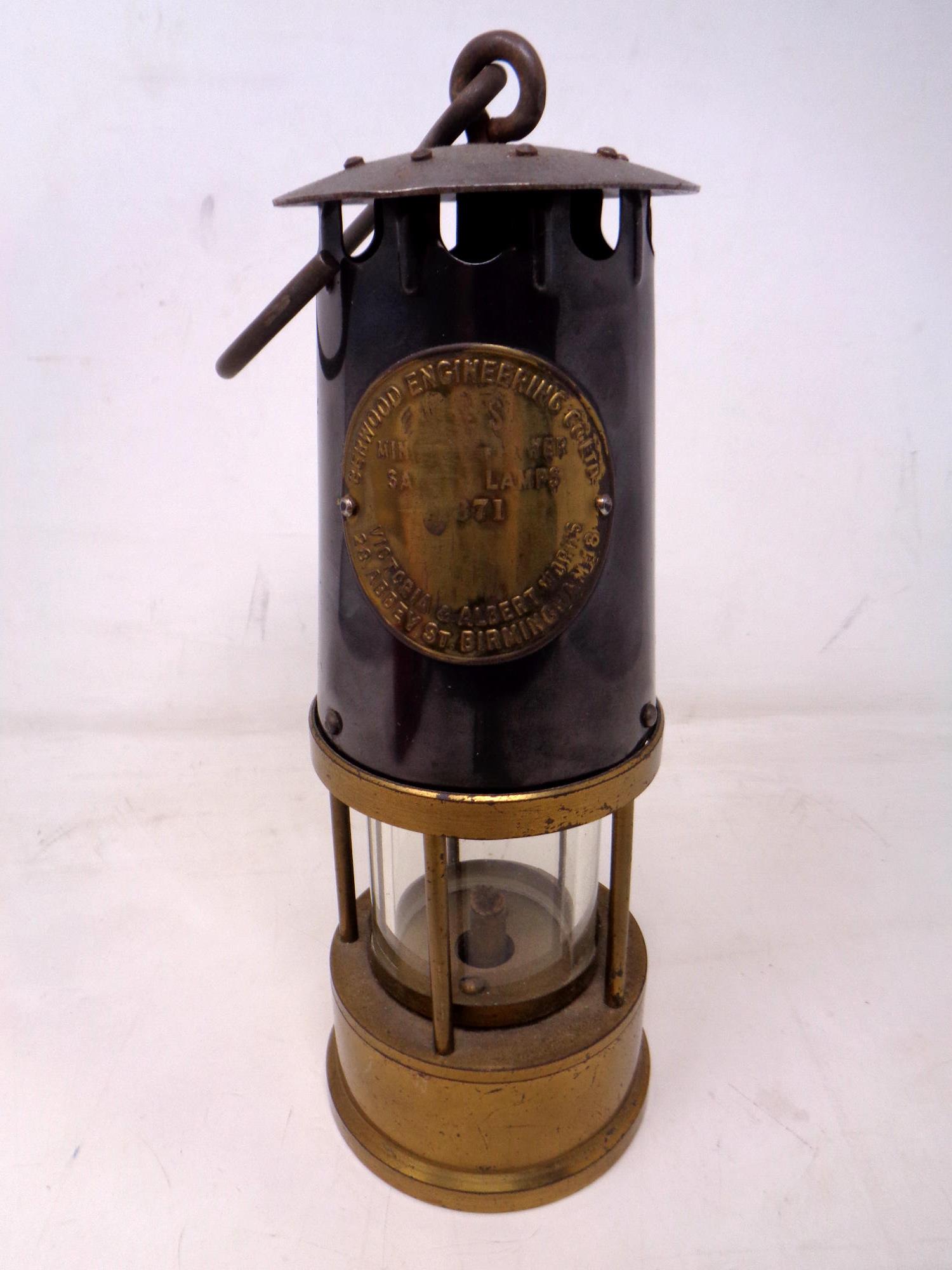 A Berwood Engineering company of Birmingham Eccles Protector mining lamp.