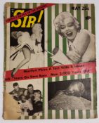 Sir! 1956 magazine Volitant-Marilyn Monroe cover & 5 page feature with photos-Cheesecake