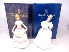 Two Royal Doulton figures, Denise HN2477 and Nicole HN3421 (both boxed).