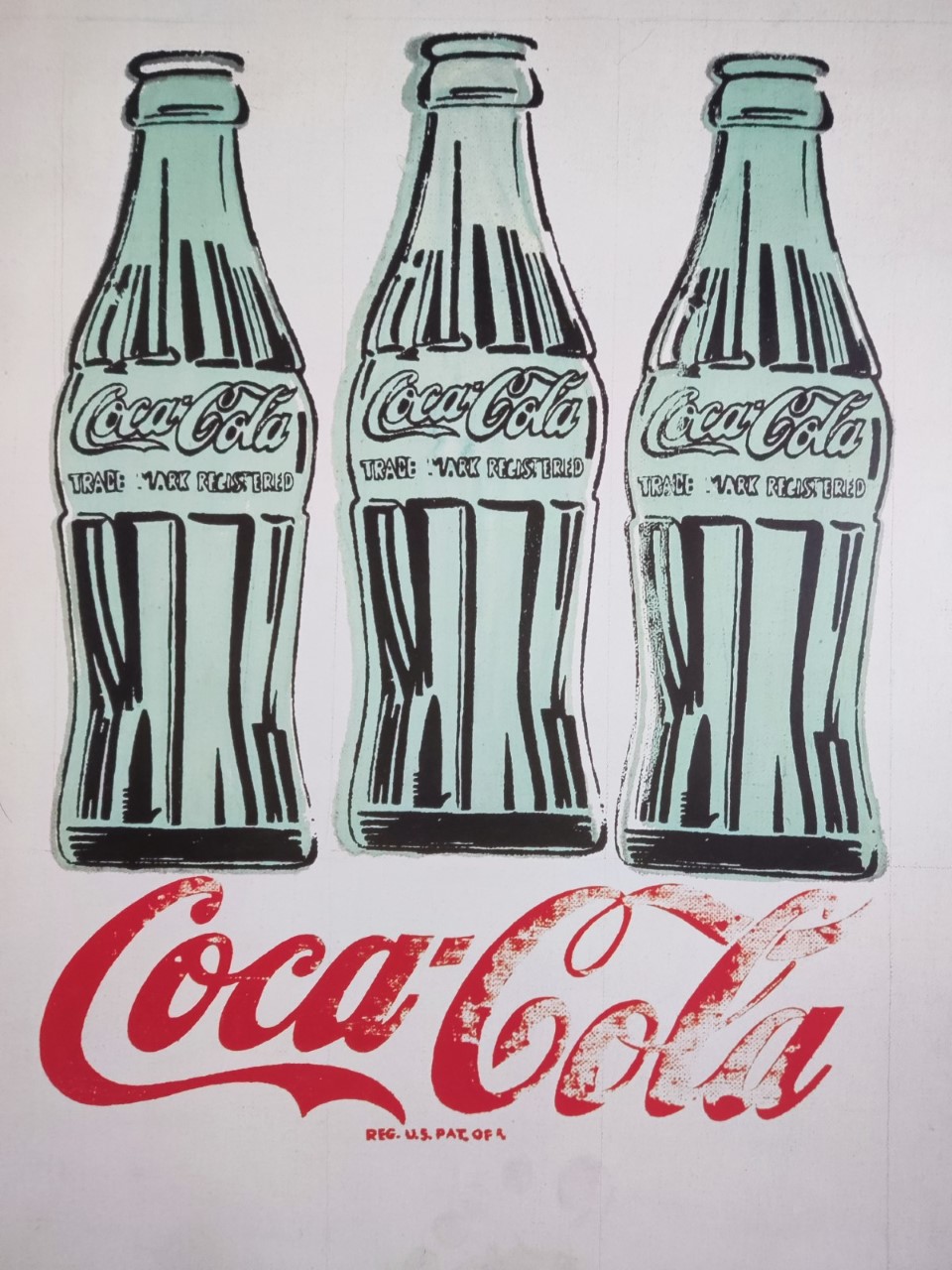 Andy Warhol 3 Coke bottles lithograph. 31.5x23.75 inches. - Image 2 of 3