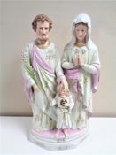 A bisque porcelain religious figure group