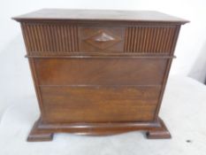 An antique mahogany table casket.