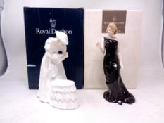 Two Royal Doulton figures, Mother and Baby HN3353 and Classics in Vogue Nadine HN4500 (both boxed).