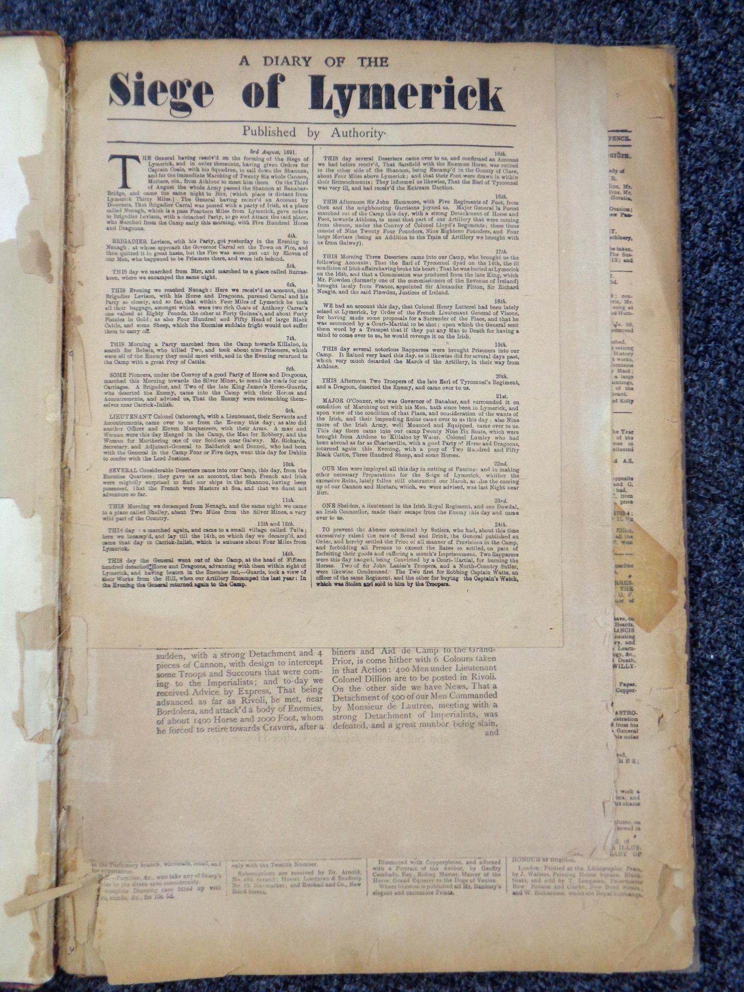 A folio of newspaper cuttings dating from the 17th and 18th century from The Times and The Penny - Image 2 of 2