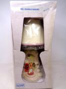 A 20th century Heritage hand painted Mist Squirrels nursery table lamp (in box as new).