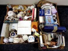Two boxes containing assorted ceramics including Ringtons ceramics, tureen,