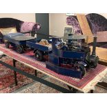 An exhibition-standard 1/5th scale engineered Overtype steam wagon with trailer,