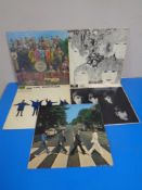 Five The Beatles LP's: Revolver, With the Beatles, Abbey Road,