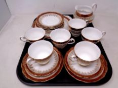 A tray containing a 21 piece Royal Standard bone china tea service.