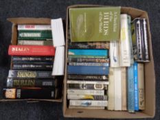 Two boxes of books relating to Ornithology, Hitler and Germany.