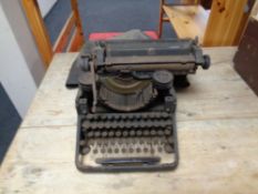 An antique typewriter.