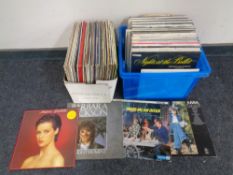 Two boxes containing vinyl LPs, musicals, compilations etc.