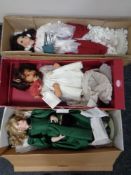 Four large collector's dolls by Gotz, Hamilton Collection etc.
