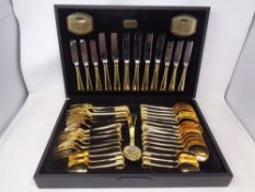 A canteen of Viners gold plated cutlery.