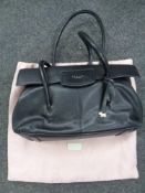 A black leather Radley hand bag with dust bag.