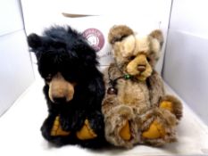 Two Charlie bears, Tony and Malcolm.