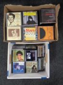 Two boxes containing a quantity of CDs including opera, classical, swing etc.