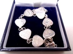 A silver bracelet stamped Tiffany. CONDITION REPORT: Sold as seen.