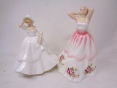 Two Royal Doulton figures, Claire HN3209 and Samantha HN2954.