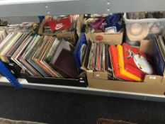 Two boxes containing a quantity of vinyl LPs including Dean Martin, Frank Sinatra, Mama Cass,