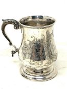 A Victorian silver pot belly tankard / mug, Thomas Smily, London 1862, 319.9g, height 13 cm.