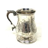 A Victorian silver pot belly tankard / mug, Thomas Smily, London 1862, 319.9g, height 13 cm.