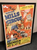 A Bertram Mills circus poster, 55cm x 79cm.