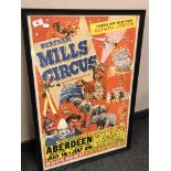 A Bertram Mills circus poster, 55cm x 79cm.