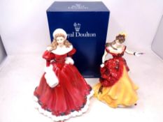 Two Royal Doulton figures, A Christmas Morning No.