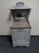 A 19th century mirror backed coal receiver with marble top (painted)