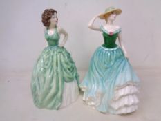 Two Royal Doulton figures, Emily HN4093 and Kelly HN4157.