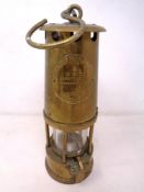 An brass Eccles Protector miners lamp type 6.