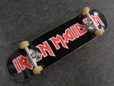An Iron Maiden skate board