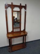 An Edwardian mahogany mirrored hall stand. CONDITION REPORT: Two trays are present.