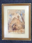 Dees : Abbey ruins, watercolour, in gilt frame and mount.