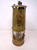 An brass Eccles Protector miners lamp type 6.