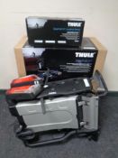 A Thule easy fold XT two-bike carrier with original box together with a further Thule easy fold XT