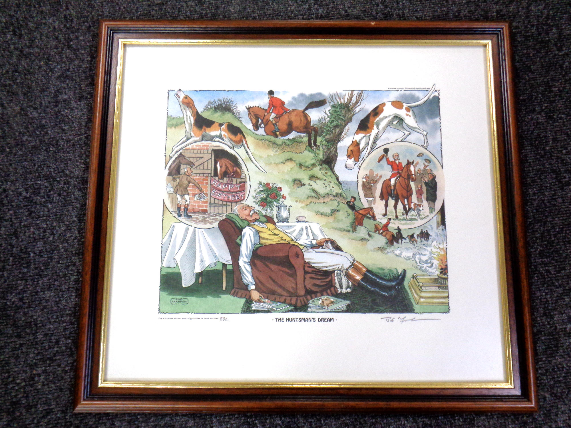 A Bob Farndon limited edition print : The Huntsman's Dream, no.832, signed.