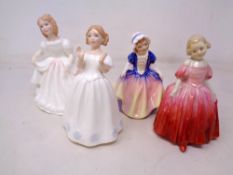 Four Royal Doulton figures, Amanda HN2996, Catherine HN3044, Dinky Do HN1678 and Marie HN1417.