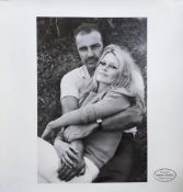 Photo poster of Sean Connery and French actress Brigitte Bardot by photographer Terry O'Neill when