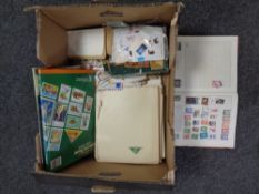 A box of stamp albums,