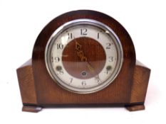 An oak cased Enfield Westminster chime mantel clock.