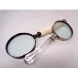 Two vintage style magnifying glasses.