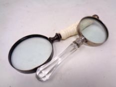 Two vintage style magnifying glasses.