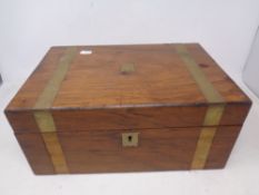 A 19th century walnut inlaid writing box