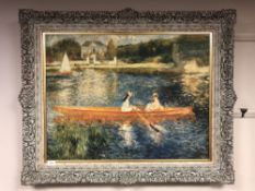 An Artagraph Edition on canvas : Two figures in a boat,