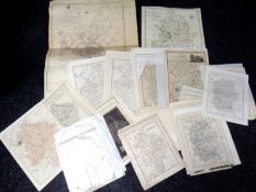 A box of a large quantity of unframed antiquarian maps.