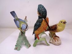 Three Goebel china bird ornaments (tallest 17cm)