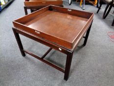 A 19th century mahogany butler's table with lift off tray (width 75cm).